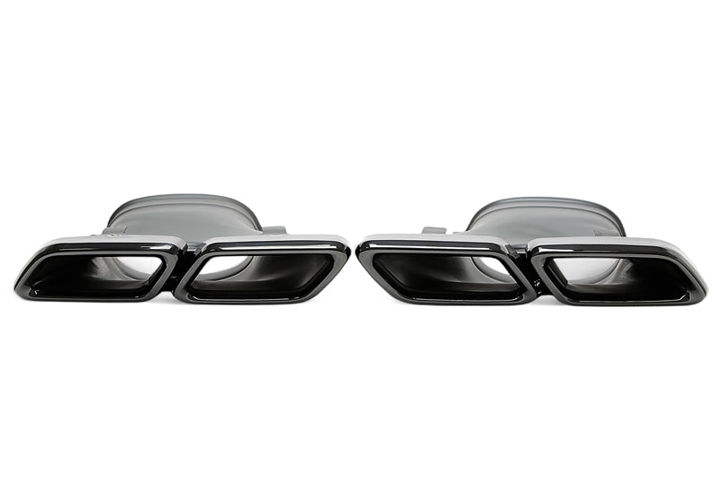 Enjoliveur d'embout à visser "double design E63" en noir/brillant pour Mercedes Benz E-Klasse (W213), GLC-Klasse (X253, C253) — TA Technix