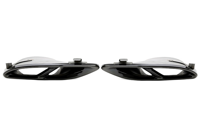 Enjoliveur d'embout à visser "double design C43" en noir/brillant pour Mercedes Benz A-Klasse (W176) / C-Klasse (W205) / GLC/GLE/GLS-Klasse (C/X253/W166/C292/X166) — TA Technix
