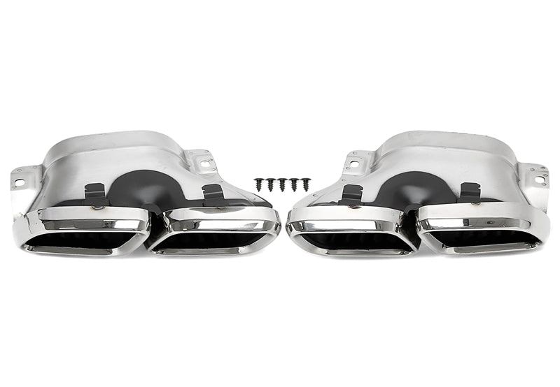 Enjoliveur d'embout à visser "double design" en chromé/brillant pour Mercedes Benz C-Klasse (W205) — TA Technix