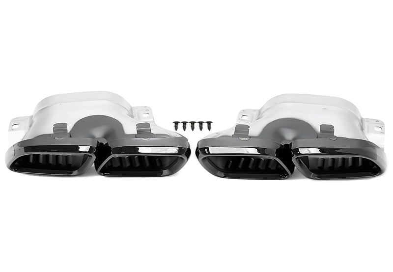 Enjoliveur d'embout à visser "double design" en noir/brillant pour Mercedes Benz C-Klasse (W205) — TA Technix