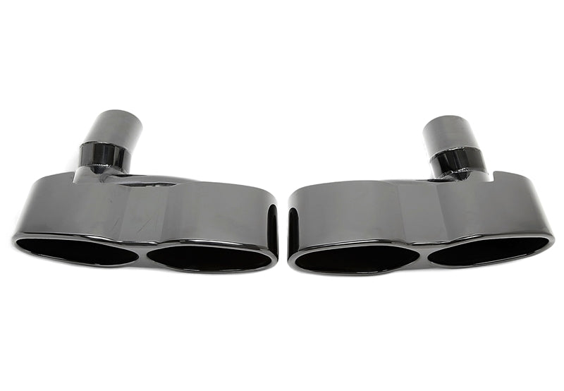 Enjoliveur d'embout zum à souder "double design ovale" en noir/brillant pour Mercedes Benz S-Klasse (W221) — TA Technix