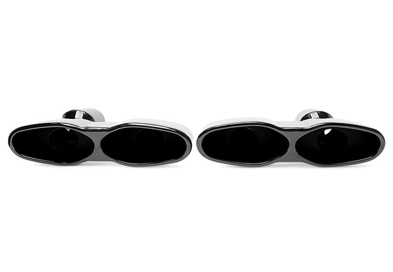 Enjoliveur d'embout zum à souder "double design ovale" en noir/brillant pour Mercedes Benz S-Klasse (W221) — TA Technix