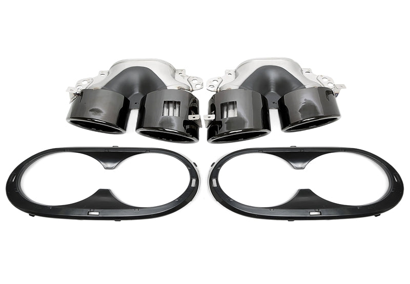 Enjoliveur d'embout à visser "double design" en noir/brillant pour Mercedes Benz A-Klasse (W177)/CLA-Klasse (C118) — TA Technix