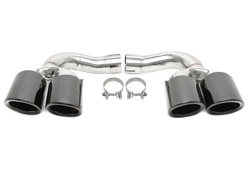 Enjoliveur d'embout à visser "double design ovale" en noir/brillant pour Porsche Cayenne (9Y0) — TA Technix