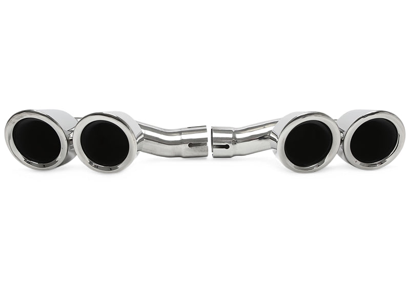 Enjoliveur d'embout à visser "double design ovale" en chromé/brillant pour Porsche Cayenne (9Y0) — TA Technix