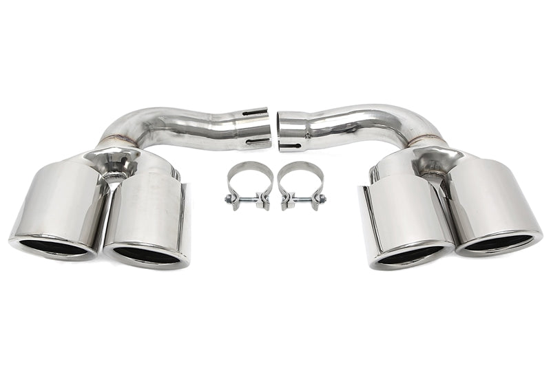 Enjoliveur d'embout à visser "double design ovale" en chromé/brillant pour Porsche Cayenne (9Y0) — TA Technix