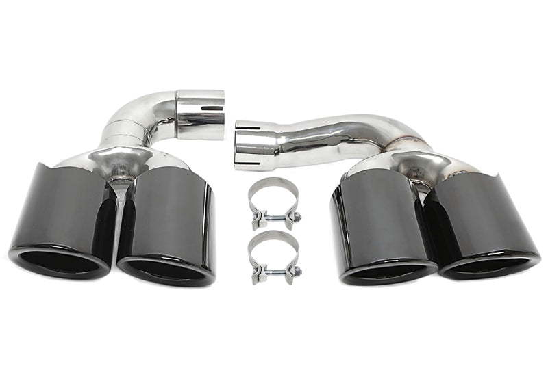 Enjoliveur d'embout à visser "double design" en noir/brillant pour Porsche Cayenne Hybrid (9Y0) — TA Technix