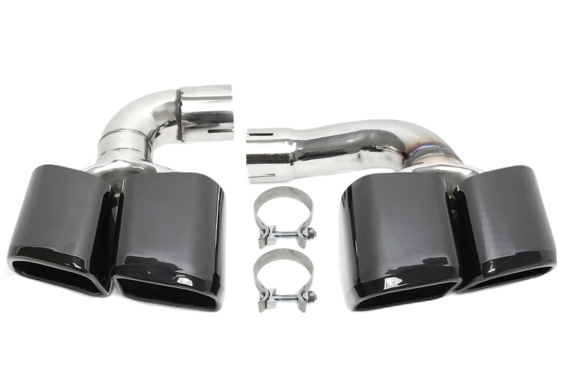 Enjoliveur d'embout à visser "double design carré" en noir/brillant pour Porsche Cayenne Hybrid (9Y0) — TA Technix
