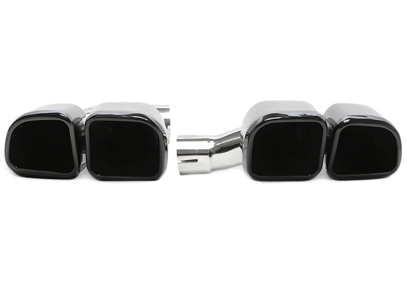 Enjoliveur d'embout à visser "double design carré" en noir/brillant pour Porsche Cayenne Hybrid (9Y0) — TA Technix