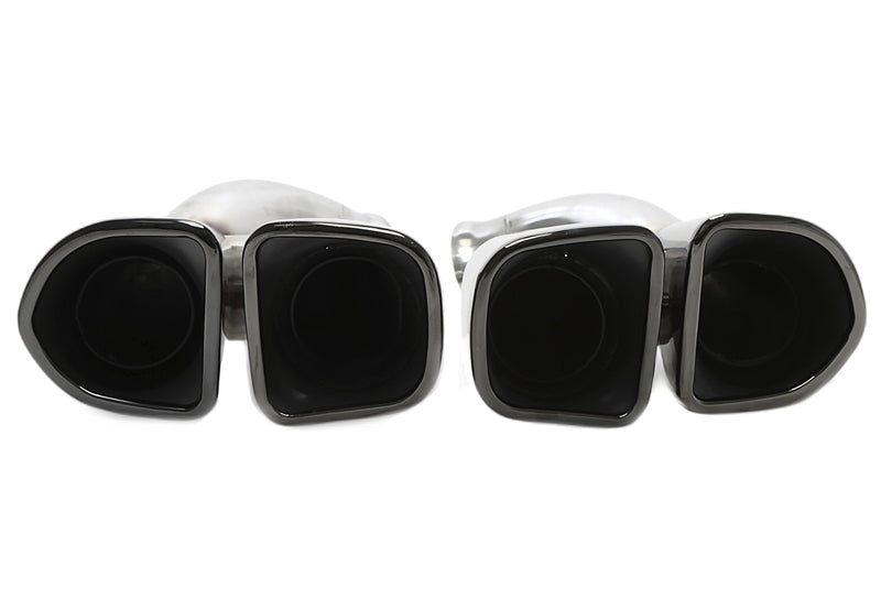 Enjoliveur d'embout à visser "double design carré" en noir/brillant pour Porsche Cayenne (958.2) — TA Technix
