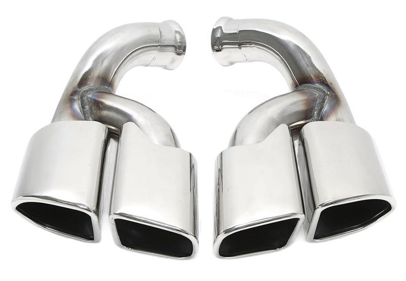 Enjoliveur d'embout à visser "double design carré" en chromé/brillant pour Porsche Cayenne (958.2) — TA Technix
