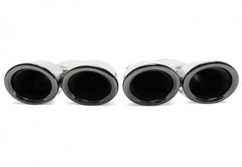Embellecedor de punta atornillable "diseño doble" en negro/brillante para Porsche Cayenne (958.2) — TA Technix