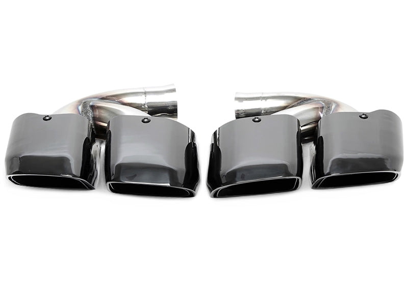 Enjoliveur d'embout à visser "double design carré" en noir/brillant pour Porsche Cayenne sans GTS (958.1) — TA Technix