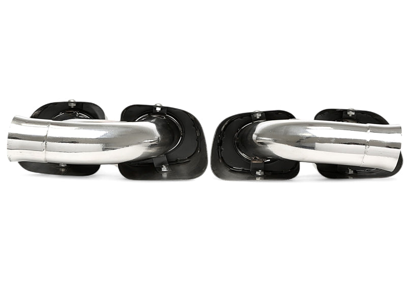Enjoliveur d'embout à visser "double design carré" en chromé/brillant pour Porsche Cayenne sans GTS (958.1) — TA Technix