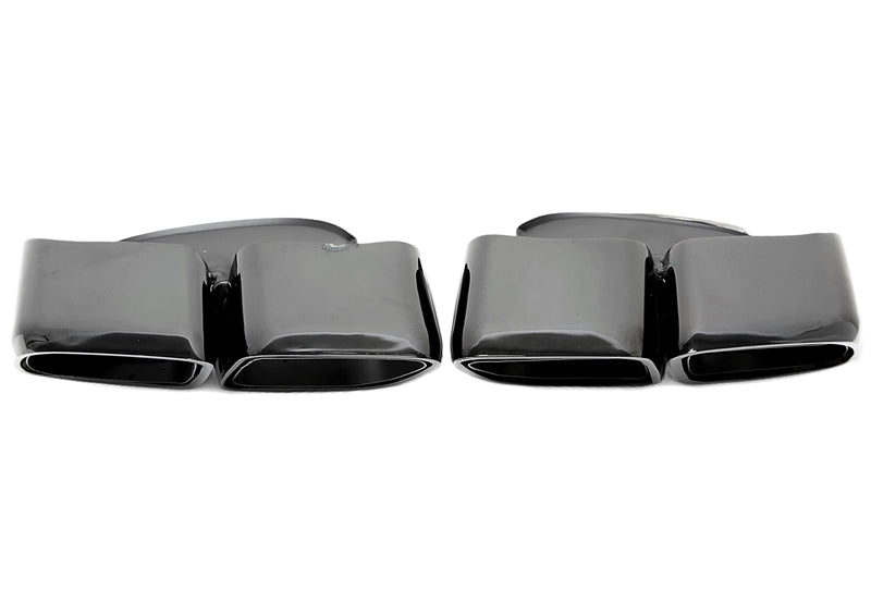 Enjoliveur d'embout à visser "double design carré" en noir/brillant pour Porsche Panamera - année 2016-2018 (971) — TA Technix