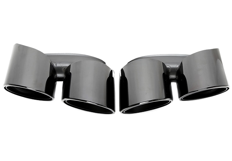Enjoliveur d'embout à visser "double design" en noir/brillant pour Porsche Panamera - année 2016-2018 (971) — TA Technix