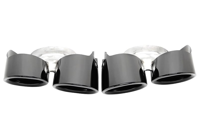 Enjoliveur d'embout à visser "double design carré" en noir/brillant pour Porsche Panamera - année 2014-2016 (970) — TA Technix