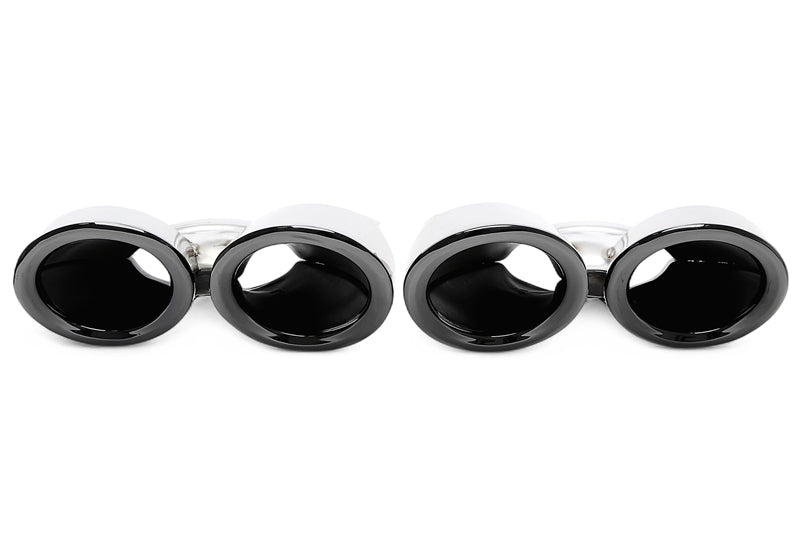 Enjoliveur d'embout à visser "double design carré" en noir/brillant pour Porsche Panamera - année 2014-2016 (970) — TA Technix