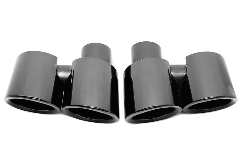 Enjoliveur d'embout à visser "double design" en noir/brillant pour Porsche Panamera - année 2010-2013 (970) — TA Technix