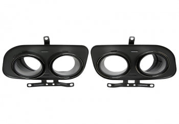 Schraub-Endrohrblende „doppeltes Design“ in Schwarz/glänzend für Porsche 911 (992) — TA Technix