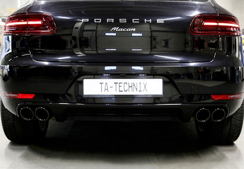 Enjoliveur d'embout à visser "double design" en noir/brillant pour Porsche Macan (95B) année 2014-2018 — TA Technix