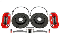 Kit de freinage 4 pistons 280mmx22 mm/kit d'évolution pour train avant Seat Cordoba/Ibiza II/Inca/Toledo VW Caddy II/Corrado/Golf II + III/Jetta II/Passat/Polo III/Vento — étriers rouges — TA Technix
