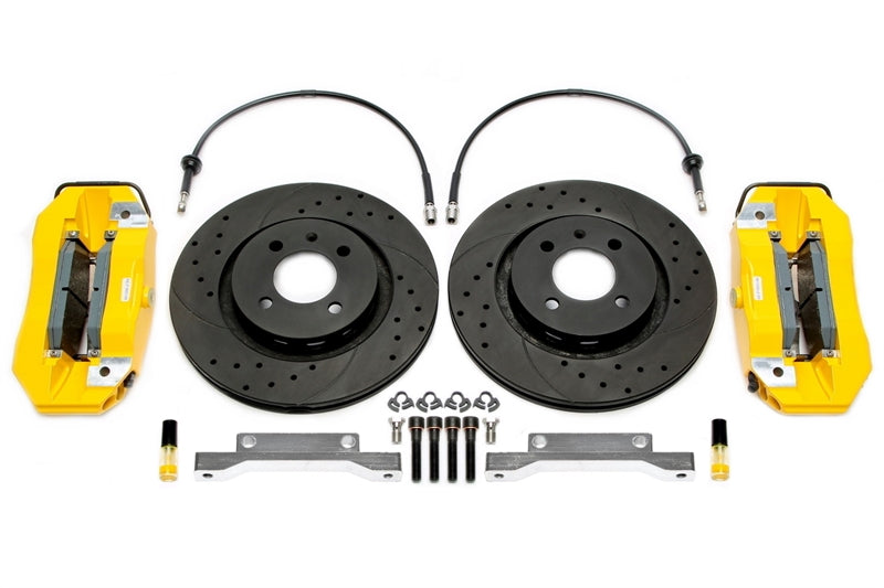 Kit de freinage 6 pistons 280mmx22 mm/kit d'évolution pour train avant Seat Cordoba/Ibiza II/Inca/Toledo VW Caddy II/Corrado/Golf II + III/Jetta II/Passat/Polo III/Vento — étriers jaunes — TA Technix