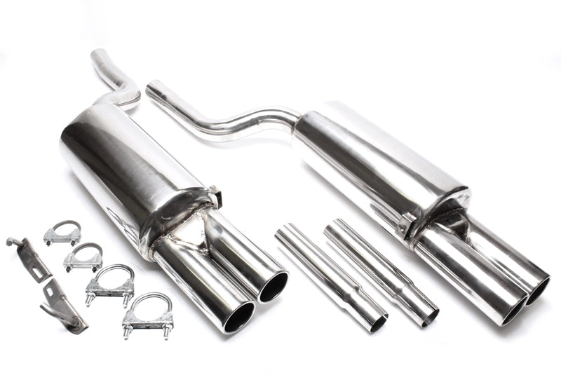 Ligne d'échappement inox 2 × 76 mm rond à bord roulé pour Audi A6 Quattro berline, -Avant, type 4B — TA Technix