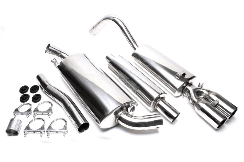 Ligne d'échappement inox 2 × 76 mm rond à bord roulé pour Audi 80, type 89 — TA Technix
