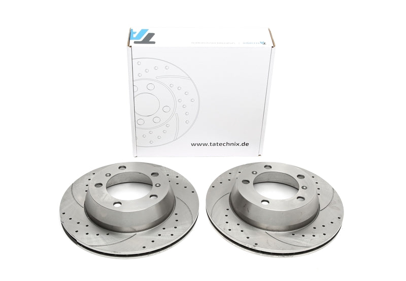 Jeu de disques de frein sport train arrière pour Porsche 718 Boxster + Boxster, 718 Cayman + Cayman type 981, 982, 987 — TA Technix