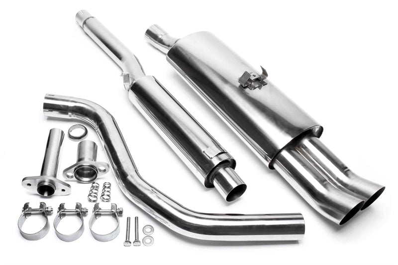 Ligne d'échappement inox 2 × 76 mm DTM pour VW Polo, Polo Classic, Polo Coupé type 86C — TA Technix
