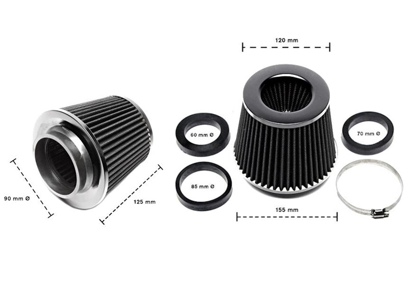 Filtre à air sport noir Ø90 mm — TA Technix
