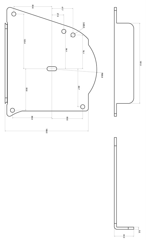 Grundplatte "bolt in system", Befestigung am Rahmen ou triangle de suspension universel — TA Technix