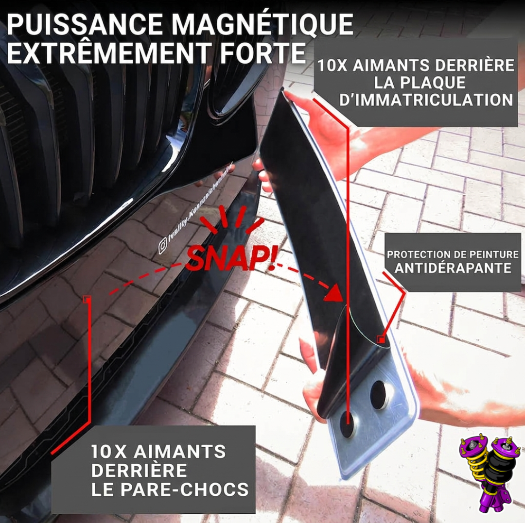 Support Magnétique de Plaque d'Immatriculation IVALITY –  Upgrade Aimants Plaque Magnétique