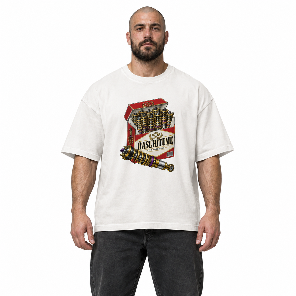 Uniseks oversized T-shirt My Addiction Rasl’Bitume