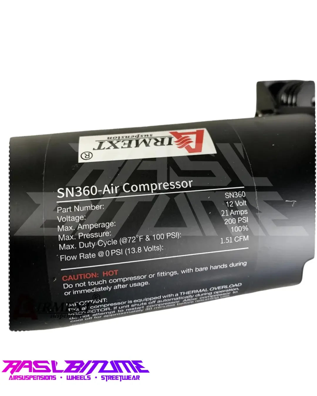 Compresseur Airmext SN360 – 12V Ultra Silencieux & Haute Performance (200 PSI) Rasl'Bitume