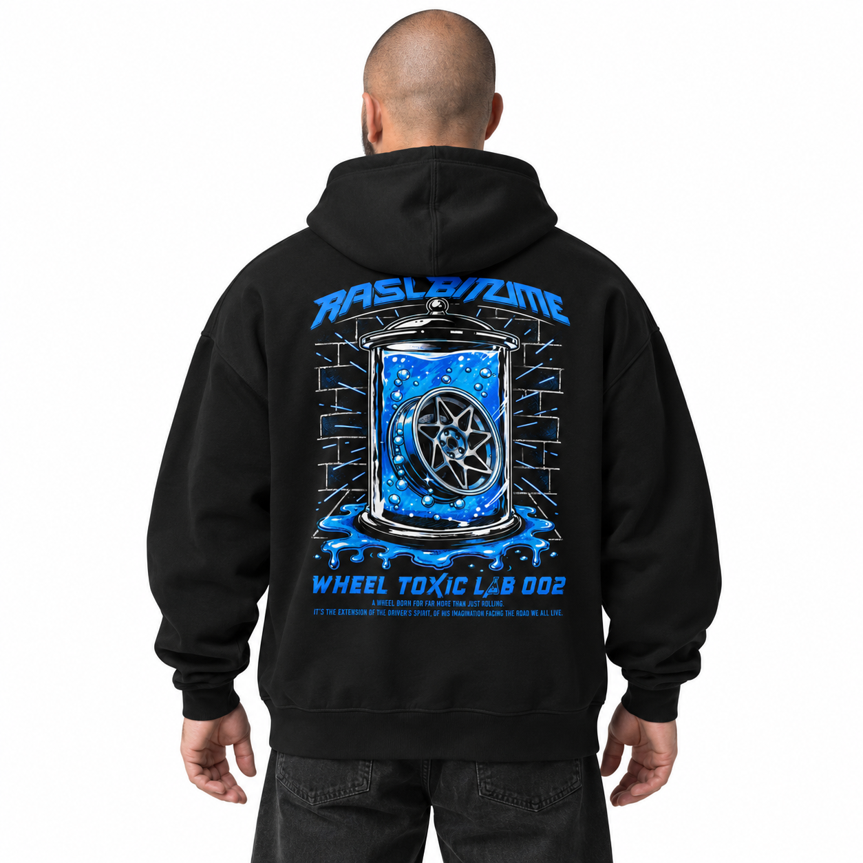 Felpa con cappuccio oversize Wheel Toxic Lab 002 Rasl’Bitume