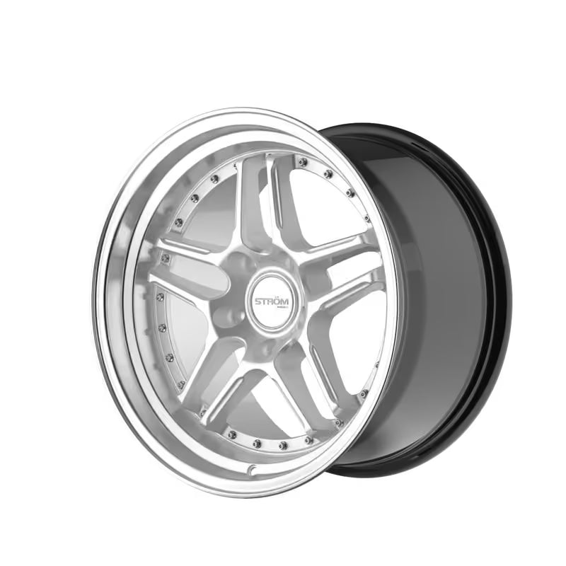 Ström DS-05 17x9.5" 5x120 ET15, Gris Argenté, Rebord Poli