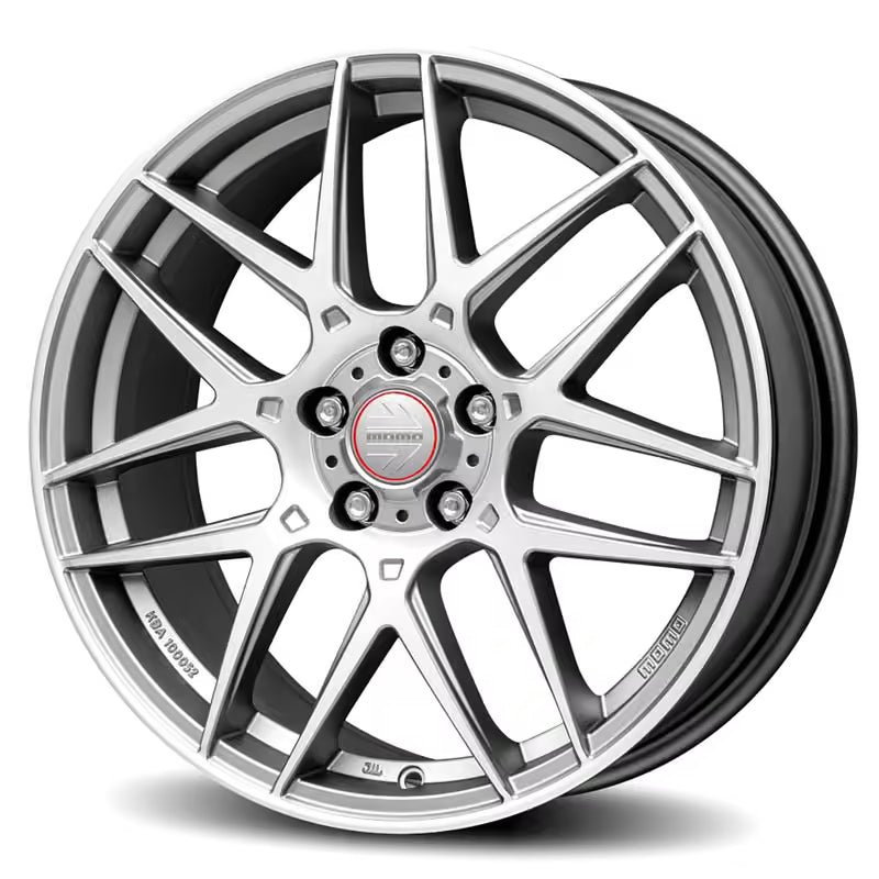 Momo Competizione 20x8.5" 5x108 ET42, Titane & Gris, Rebord Poli