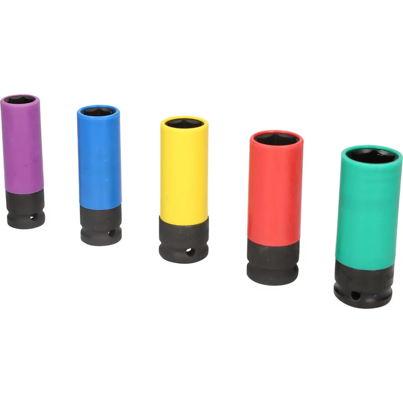 Jeu de Douilles à Chocs 1/2" pour Jantes Aluminium, 5 Pcs Brilliant Tools