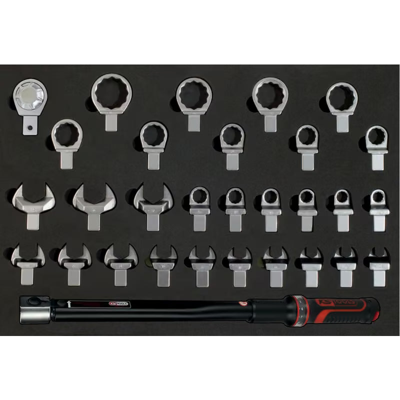 Coffret Clé Dynamométrique 40-200 Nm à Emmanchement 14x18 mm, 1/2", 31 Pièces KS Tools