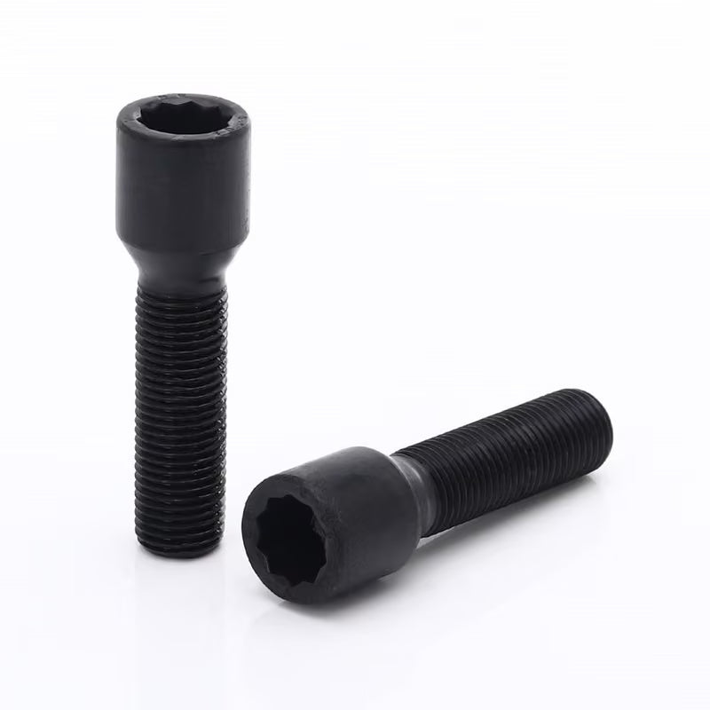 Schwarze lange Radschrauben mit Innenvielzahn M14x1.5 (40 mm – 10er-Pack)