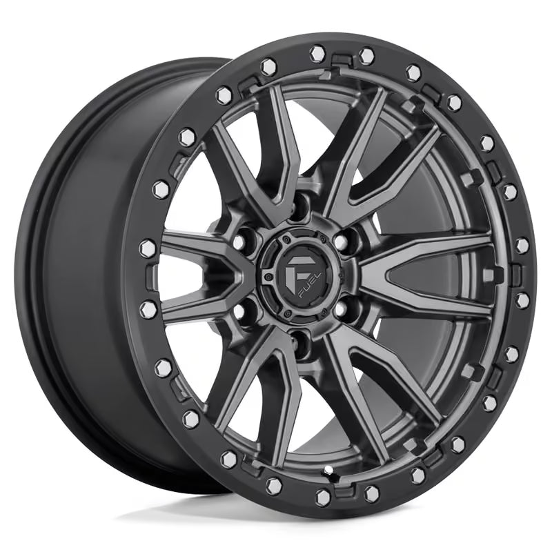 Fuel D680 Rebel 22X9 6x139.7 ET20, Gunmetal Mat, Anneau Noir