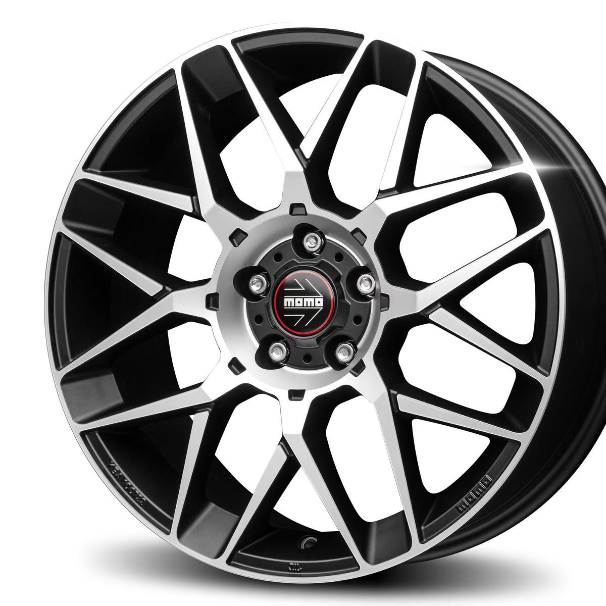 Momo Revenge Evo 2.0 20x8.5" 5x120 ET35, Noir Mat, Rebord Poli