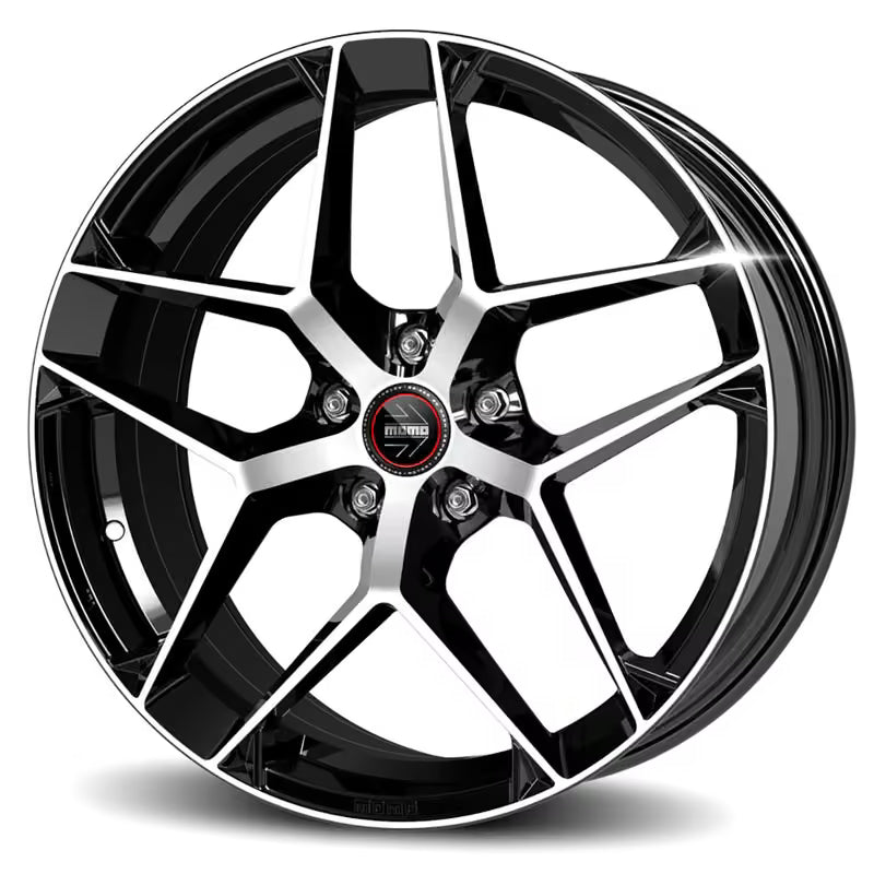 Momo RF-07 21x10.5" 5x112 ET38, Noir Brillant, Branches Polies