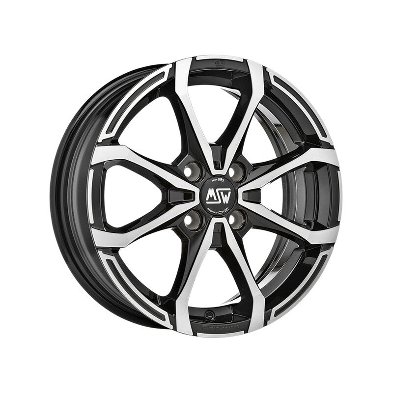 MSW X4 16x7" 4x100 ET42, Noir Brillant / Poli