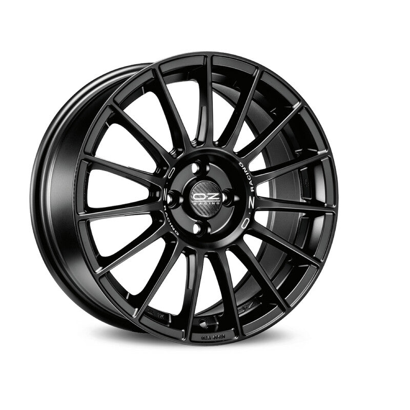 OZ Superturismo LM 18x8" 5x112 ET35, Noir Mat, Lettres Grises