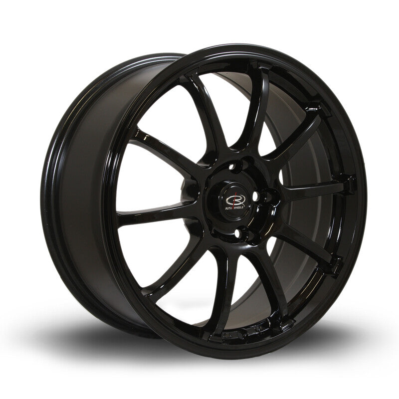 Rota Force 17x8" 5x114.3 ET35, Noir Brillant
