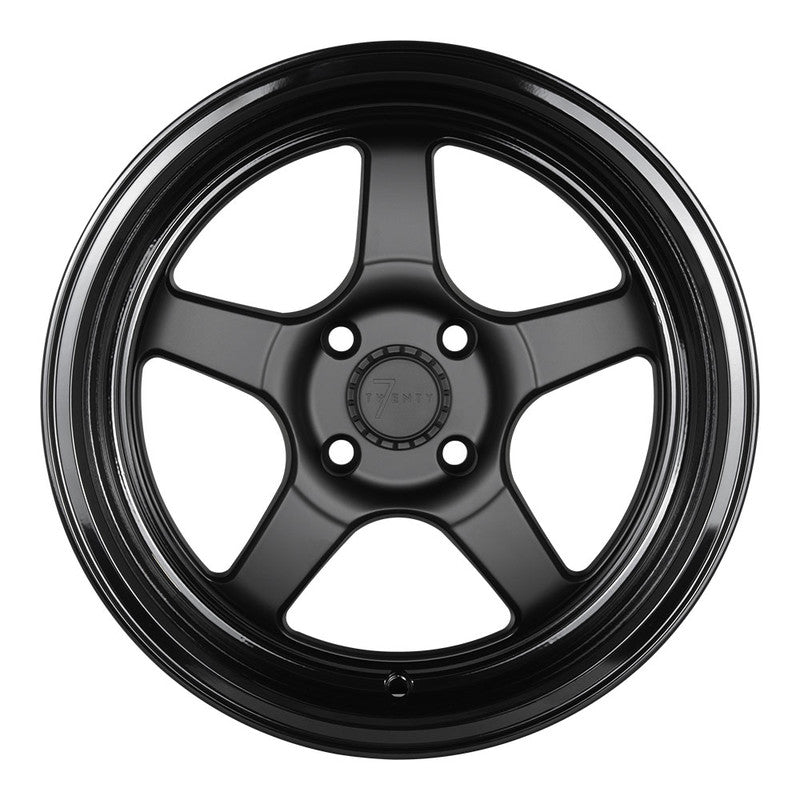 7Twenty Style51 15x8" 4x100 ET20, Noir Mat, Rebord Brillant