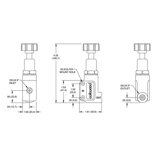 Limitador de ruleta Wilwood 3/8" – vista 3